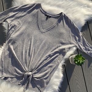 Express grey knotted thermal top
